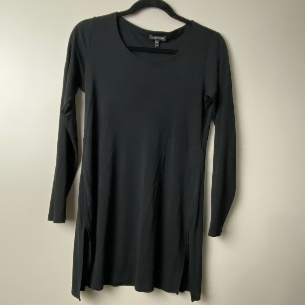 EILEEN FISHER Women's silk scoop neck tunic Size XS